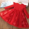 Girls Dresses Baby Christmas Dress 15 Y Kids Printting Merry Cosplay Costume Toddler Girl Xmas Red Year Costumes 231124