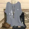 Dames blouses zomer blouse dames dames korte mouw crew nek bloemenbrief bedrukte shirt top casual slanke shirts compressie