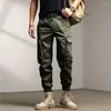 Pantalons pour hommes Lâche Solide Y2K Street Wear Cargo Multiples poches Hommes Casual Tactique Travail Pantalon droit Randonnée en plein air Salopette Mâle