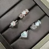 Aşk Kalp Çin Yüzükleri Kadınlar için Charm Pearl Pearl Pembe Kalpler Elmas Anillos Duygu Parmak Moissanit Tasarımcı Yüzük Takı