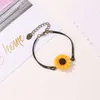 Bracelets de charme promettent des cadeaux d'amitié pour ami chaîne en cuir de tournesol couples soeur mère et fille saint valentin