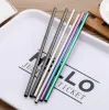 Stainless Steel Drinking Straw 6*0.5*215mm Reusable Metal Straight Bend Straws Drink Tea Bar Drinking Straws