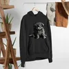 Felpe con cappuccio da uomo Foundland Dog Streetwear Primavera Nero Cartoon Harajuku Pullover Felpa con cappuccio Felpe in cotone sciolto oversize da uomo