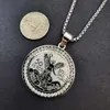 Iced out aangepaste 925 zilveren 50 Pesos Centenario Mexicaanse munt charme VVS moissanite diamanten ketting hanger