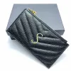 Flip Envelope mini carteiras de caviar de couro bolsas de moedas com caixa Mulheres mens luxo titular do cartão Zip chaveiro porta-passaporte porta-cartão porta-chaves bolsa de carteira de designer