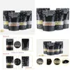 Storage Bags 2 Size Black Stand Up Plastic Bag Frosted Selfsealing Snack Retail Packaging Wholesale Lx2011 Drop Delivery Home Garden Dhqdg