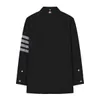 2023 Nieuwe Designer Dames T-shirt High-end flanel klassieke vier bar Contrast Lint Zip Panel Loose Long Sleeve Shirt