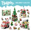 Soldado 6 em 1 atualizado série de natal blocos de construção conjunto com luz criativa inverno vila casa diy tijolos brinquedos para crianças presente de natal 231124