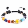 Bangle Universe Eight Planets Beads Bangles & Bracelets Fashion Jewelry Natural Solar System Energy Bracelet For Women Or Men Gift