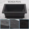 Kwiaty dekoracyjne 6-częściowe Bonsai Pots-Klasyczna głęboka mokra taca z wbudowanymi roślinami z ziołami plastikowe garnki kwadratowe