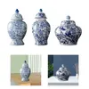 Storage Bottles Mandarin Ceramic Ginger Jar With Lid Vase Decorative For Home Wedding