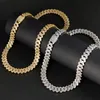 S925 Hip Hop Bijoux 12mm Baguette Diamant Collier Plaqué Or 18k Vvs Moissanite Bracelet 925 Argent Glacé Cubain Lien Chaîne