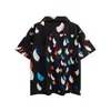 Designer Mens Summer Casual Shirt Womens Fashion Splash Ink Printing Shirts Couples Hip Hop Beach Shirts Size S-XL
