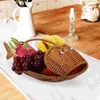 Dinnerware Sets Multifunction Bread Container Woven Serving Tray Pp Imitation Rattan Baskets For Storage
