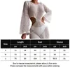 Women's Swimwear Hollow Out Bathing Suit Cover Up Round Neck Cover-ups Beach Dress Summer Long Sleeve European Sunscreen Sun Protection