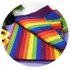 Asciugamano da bagno 10 pz Strisce colorate Arcobaleno Quadrato Accessori da polso Cotone Vacanza Copricapo Bomboniere Decorazione Cosplay 230424