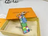 Splicing metal tab key chain bag Pendant with box designer