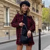 Casual Dresses Ardm 2023 Kvinnor för fransad trim Tweed Plaid Tassel Mini Dress Office Ladies With Belt Vintage Winter