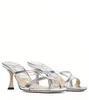 Maelie Satin Noir Blanc Rose Été Carré Toes Sandales Talons Hauts Femmes Tongs Or Violet Rouge Marron Argent Lady Confort Pantoufles à lanières t2eN #