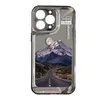 Custodia per telefono per Iphone 14 13 12 11 Pro Max Xr Xs 7 8 Pittura di paesaggio Highway Snow Mountain Clear Custodia morbida per cover posteriore anticaduta