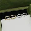 Vintage Floral Diamond Studs G Hoop Kolczyki Projektant Jewlery For Women Gold płatek luksusowy bęben z pudełkiem urodzinowy prezent i9oi#