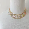 Modemarke Designer Anhänger Halsketten Doppelschicht Perle Kristall Vergoldet Edelstahl Brief Choker Anhänger Halskette Kette Schmuck