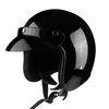 Motorhelmen Half gezicht Retro Moto Bike Motocross Open 3/4 helm PU LEDER MOTORBIKE HELM