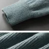 Herrtröjor klassiska ulltröja 100 Pure Wool Plush Turtleneck Winter Lapel Thermal Base Stickover Pullover