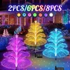 Gräsmattor Solar Fiber Optic Christmas Lights LED Outdoor Waterproof Xmas Decor Jellyfish Lights For Yard Garden Patio Lawn Stake Lights Q231125