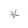 Charms Wholesale 50pcs/Lot Gold Tone Plated Oil Drop Jewelry Sea Shell Stars Shape Metal Alloy Enamel DIY Earring Necklace Charm