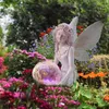 芝生のランプ屋外ソーラーランプ妖精の女の子エンジェルフィギュア彫刻ラミュアクラフト装飾ランプランプ防水庭園ヤードランドスケープライトQ231125