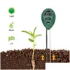 PH-Messgeräte Großhandel Messgeräte 4-in-1-Bodentester Digitales PH-Messgerät Feuchtigkeitsüberwachung Temperatur Sonnenlicht für Gartenpflanzen Landwirtschaft1 Dro Dhr6T