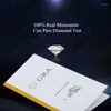 Bagues de cluster Argent 925 Test de diamant original Passé 1 Coupe d'émeraude D Couleur Moissanite Bague de bras de princesse pour adolescentes Bijoux de pierres précieuses