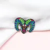 Brooches Colorful Ox Horn Enamel Brooch Animal Head Multicolored Cattle Lapel Pin M Shape Personal Jewelry Badge Gift