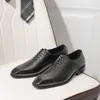 Chaussures habillées faites à la main 2023 hommes d'affaires vêtements de cérémonie première couche en cuir de vachette à lacets petit bout carré en cuir véritable hommes