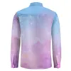 Męskie koszule Pastel Cloud Shirt Men w kolorze światła galaxy jesna śmieszne grafiki bluzki z długim rękawem modny duży pomysł na prezent