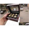 Anillos de racimo 6 unids Equipo Campeones Campeonato Anillo Conjunto con caja de madera Recuerdo Hombres Fan Regalo Drop Entrega Anillo de joyería DHI72