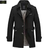 Большая каменная куртка, мужская весенне-осенняя рабочая одежда, пальто из чистого хлопка, свободная большая мужская ветровка средней длины, повседневный мужской топ 4XL-0011-25