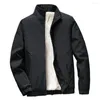 Mäns jackor Stylish Män Outwear Thicken Windbreaker Fleece fodrad Löst fit Elastic Cuff Jacket Keep Warm