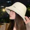 Berets Trendy Fisherman Hat For Women Fashionable Winter Headwear Warm And Ear-Protecting Bucket Korean Style Casual Plush