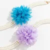 Choker Vintage Imitation Pearl Handmade Chiffon Large Flower Necklace