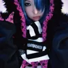 Scarves Punk Harajuku Y2K Women Black And White Striped Muffler Winter Warm Creative Gothic Scarf Accessories Neckerchief Unisex