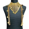 Chaînes turque pièce plaqué or pendentif collier caftan accessoires arabe dubaï femmes châle chaîne cadeau de mariage colliers pour