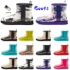 Designer nieuwe mode Snowboots Clear Mini Schoenen Satijnen Laars Dames Klassiek mini ll Winter Zwart Roze Dames Bont Harige Enkellaarsjes Enkel Kort maat 35-40