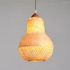 Lampes suspendues nordique bambou gourde lumières Vintage créatif personnalisé artisanat pour salon chambre étude Table lustre