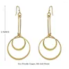 Boucles d'oreilles pendantes HF JEL cercle personnalité créative crochet Long couleur or goutte ronde pour les femmes bijoux minimalistes