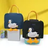 Ice Packs/Isothermic Bags Cute Cartoon Duck Lunchbox for Kids Funny Women Work Thermal Lunch Bags Retain Freshness Insulated Bento Handbags Picnic Pack J230425