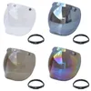 Motorcycle Helmets Vintage Motorcycles Bubble Visors Lens With Shield- 3 Button Open Face T3EF