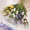 装飾的な花1bunch人工ローズフラワーフェイクPE花柄の結婚式ブーケブライダルアジサイ装飾ホームガーデンヨーロッパ