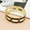 Bangle Wide Chain Design Alloy Cuff Bracelets Statement Oil-spot Glaze Chunky Oval & Bracelet For Women Charm Jewelry